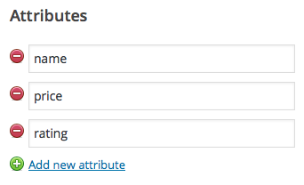 Minimalisitc product attribute list