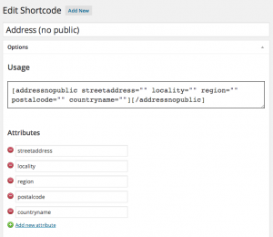 Schema.org Address Shortcode Attributes