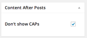 Deactivate Content After Post one a page